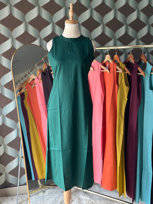 Emerald Green Halter Cotton Kurta