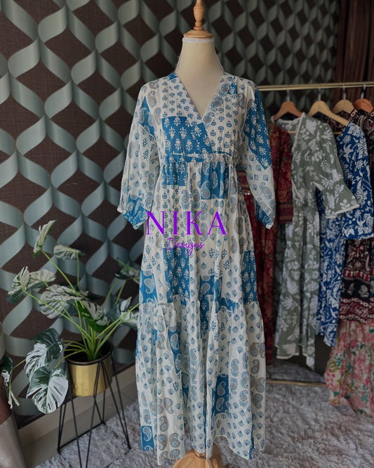 Dove White & Blue Vacation Dress