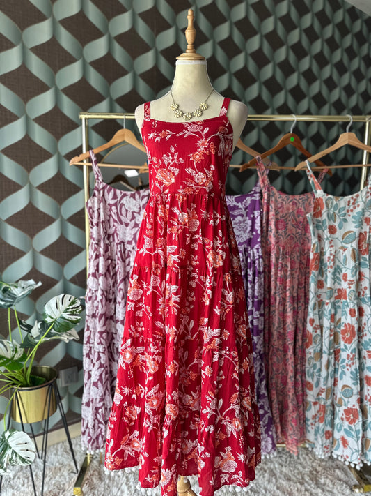 Red Floral Summer Dress