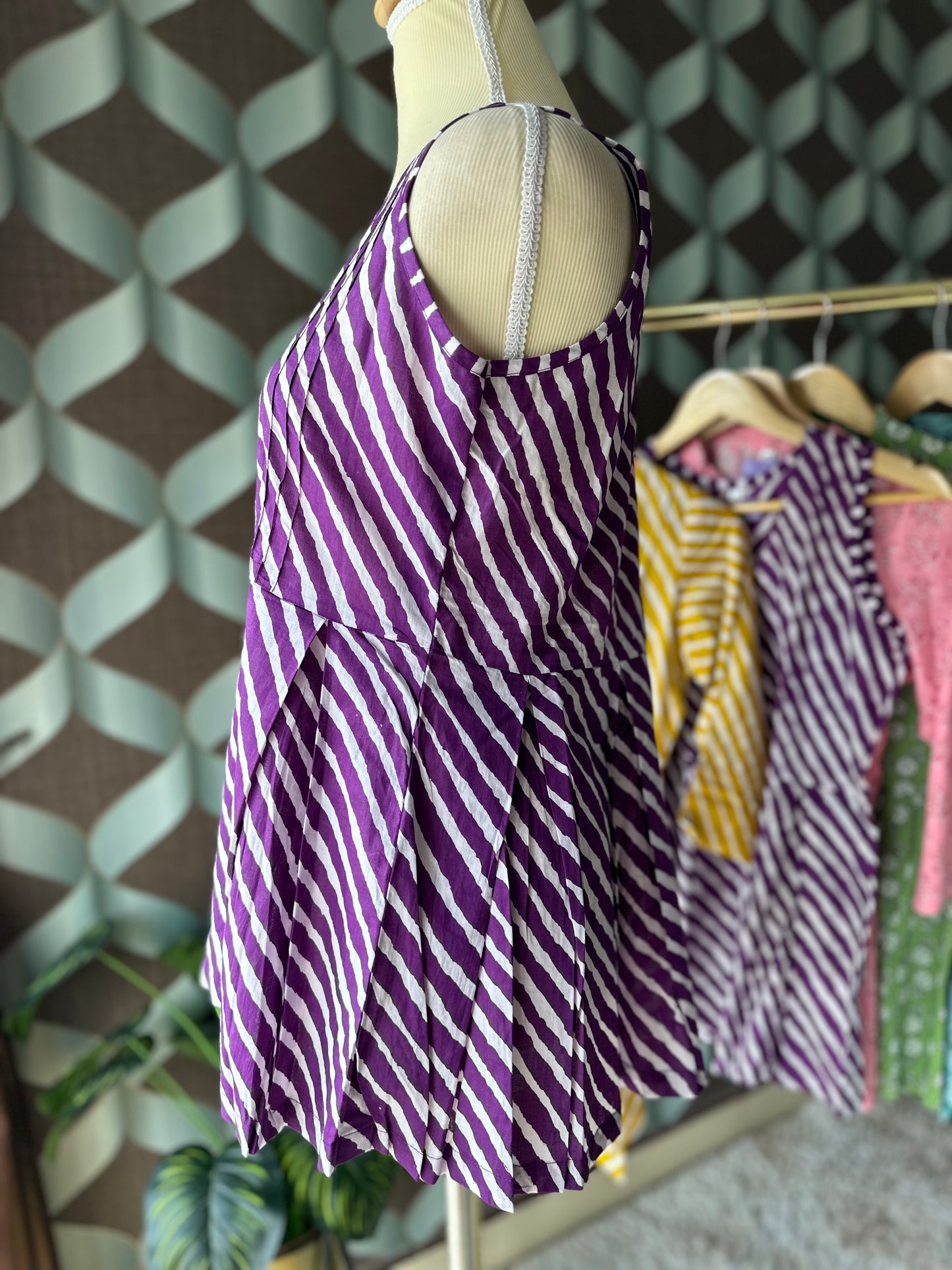 Purple Lehariya Cotton Top
