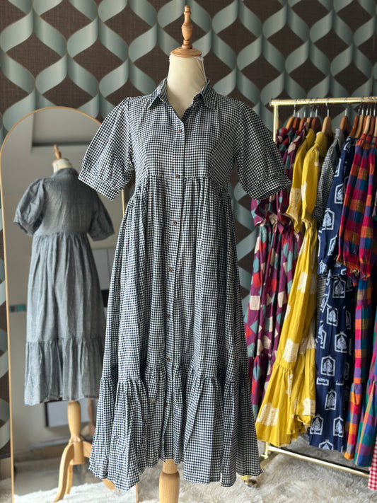 Gingham Midi Dress