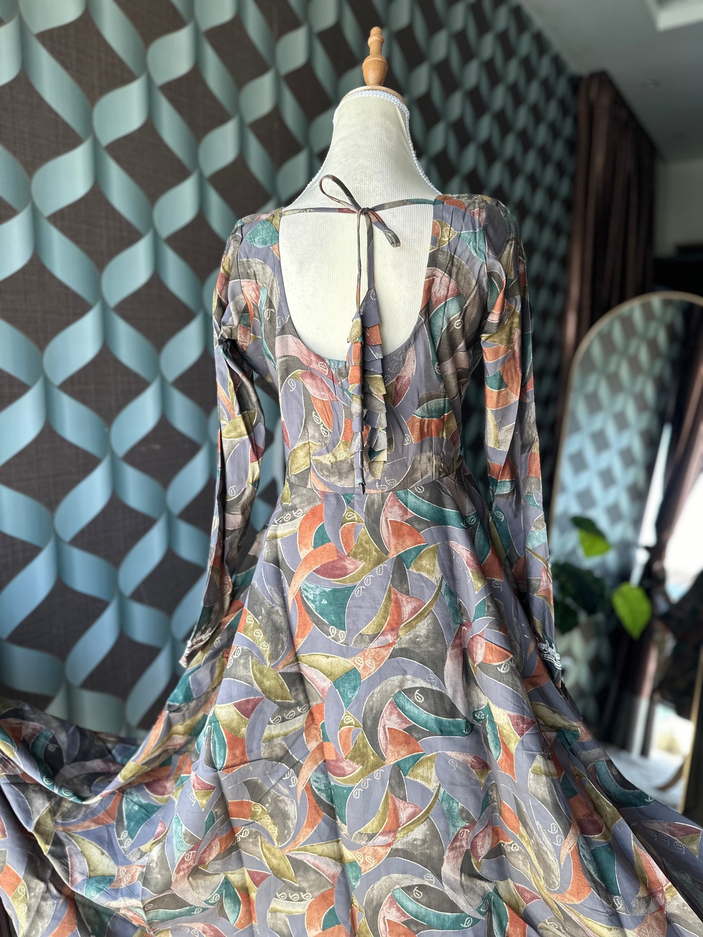 Grey Multicolor Anarkali