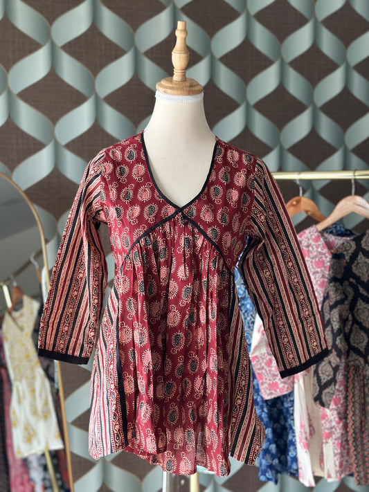Red Kalamkari Short Top