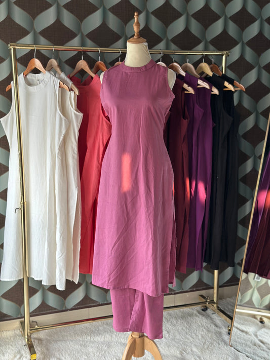 Mauve Pink Halter Neck Viva Set