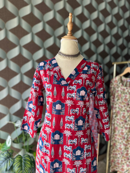 Red Jaipuri Viva Set