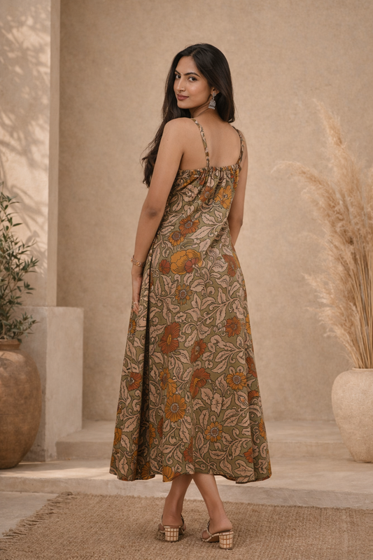 Kalamkari Green Sundress