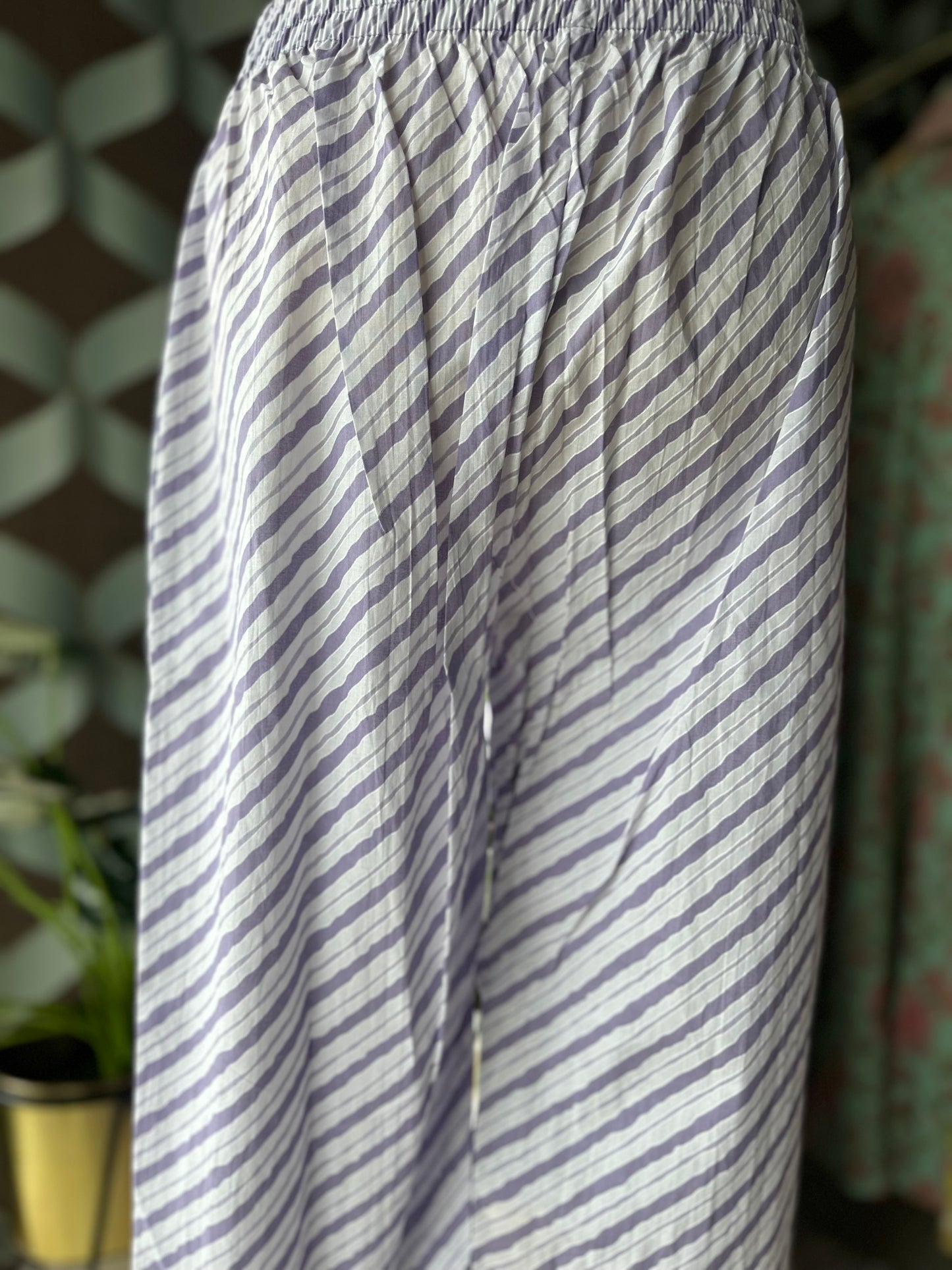 Lilac Cotton Anarkali Suit Set