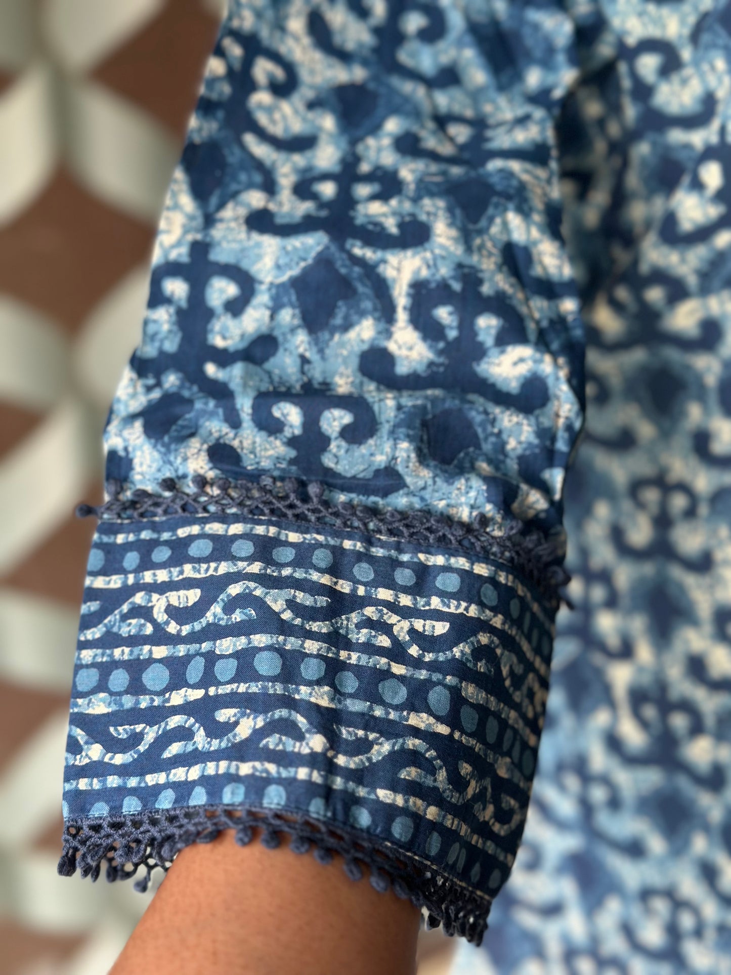 Indigo Blue Cotton Short Top