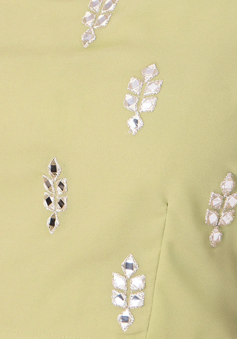 Lime Mirror Strap Crop Top