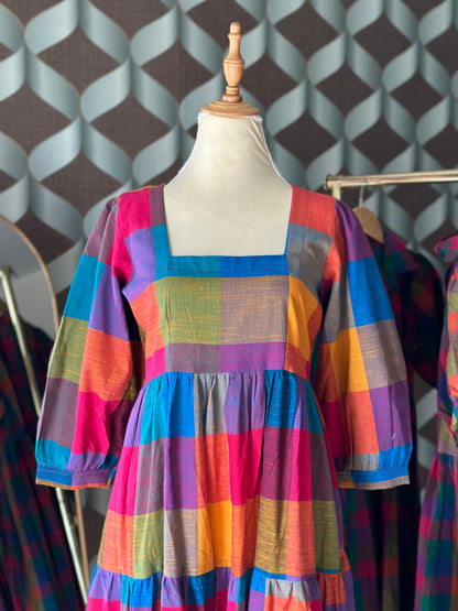 Varnam Madras Big Check Midi Dress