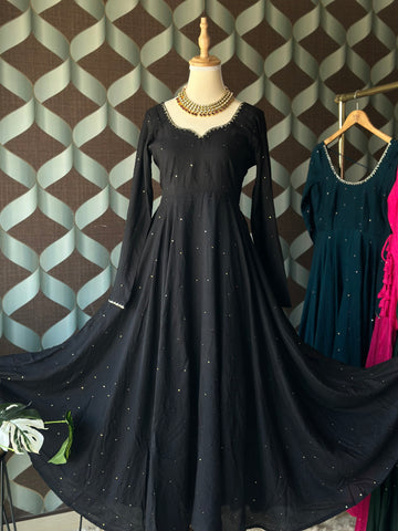 Classic Black ZAARA Festive Anarkali