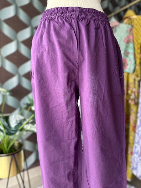 Purple Cotton Suit Set