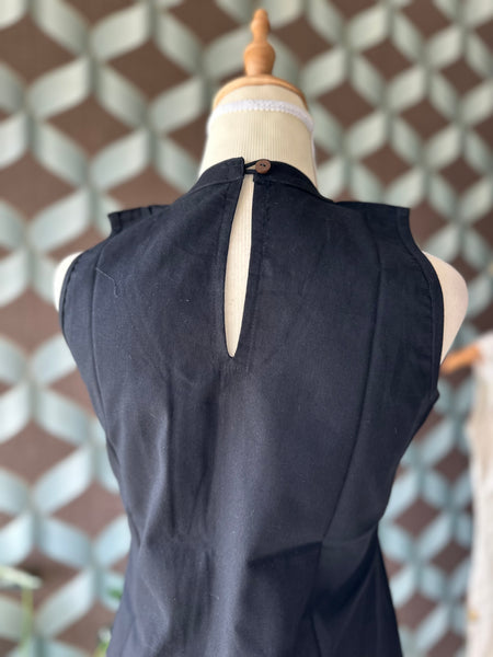 Classic Black Halter Neck Kurta Top