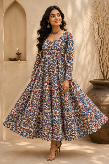 Gulnaar Dhabu Cotton Anarkali