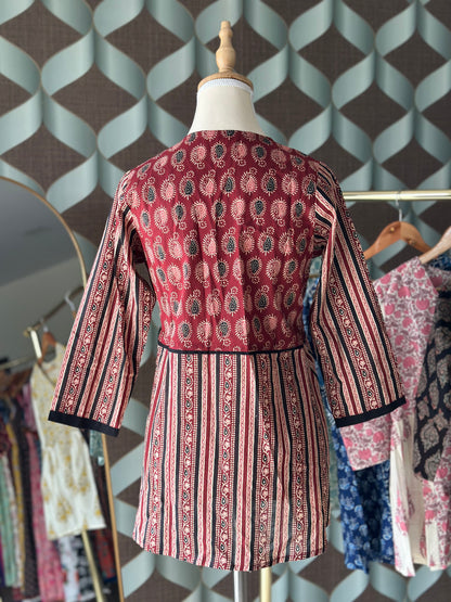 Red Kalamkari Short Top