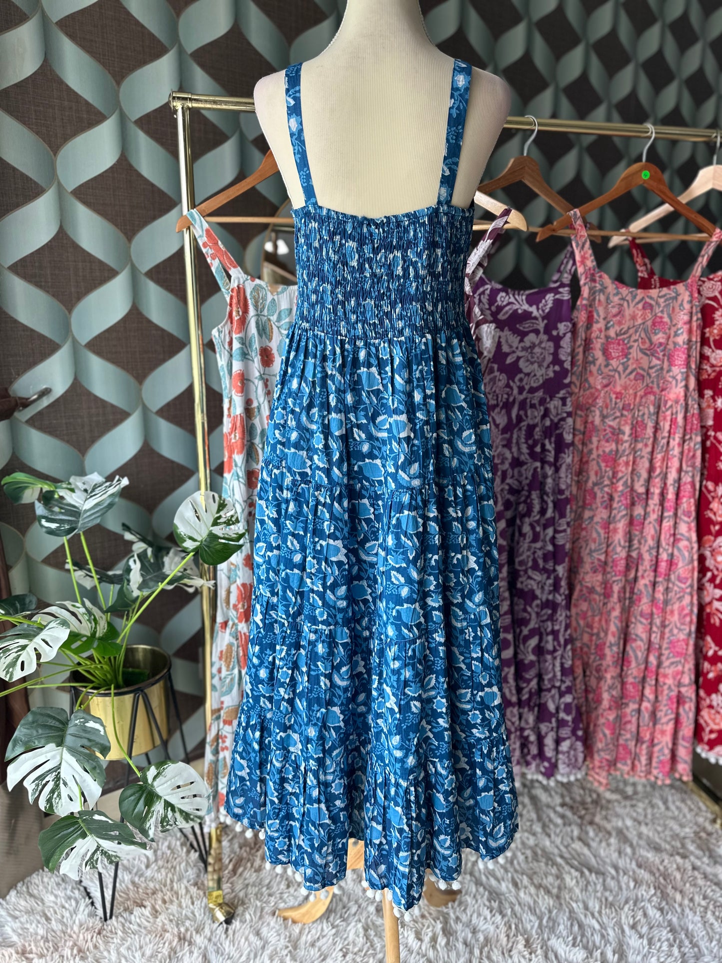 Ocean Blue Floral Summer Dress