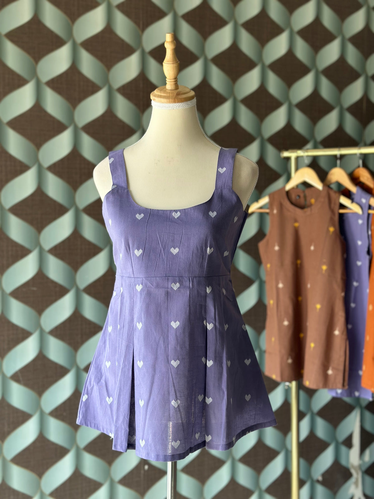 Lavender Purple Handloom Cotton Short Top