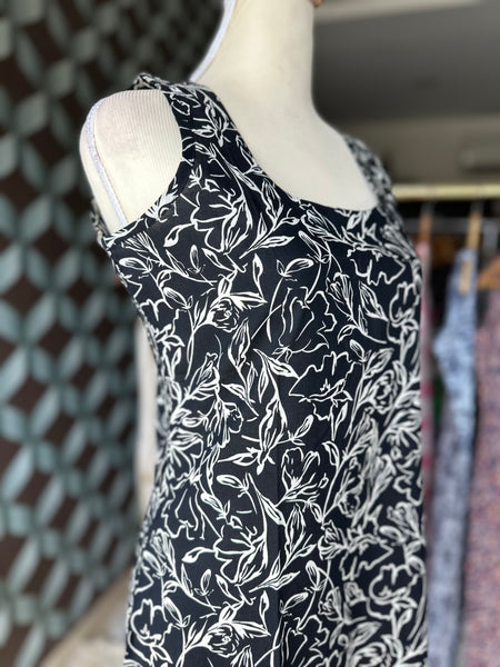 Black&White Floral Kurta