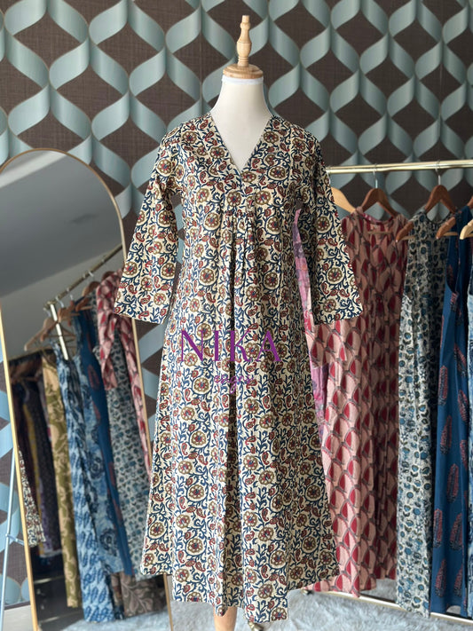 Floral Kalamlari A-Line Kurta Top