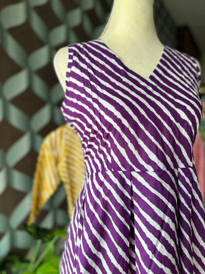 Purple Lehariya Cotton Top