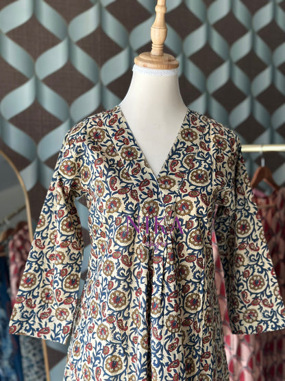 Floral Kalamlari A-Line Kurta Top