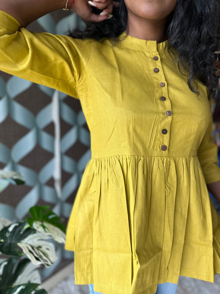Mustard Yellow Short Top