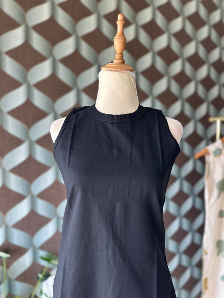 Classic Black Halter Neck Kurta Top