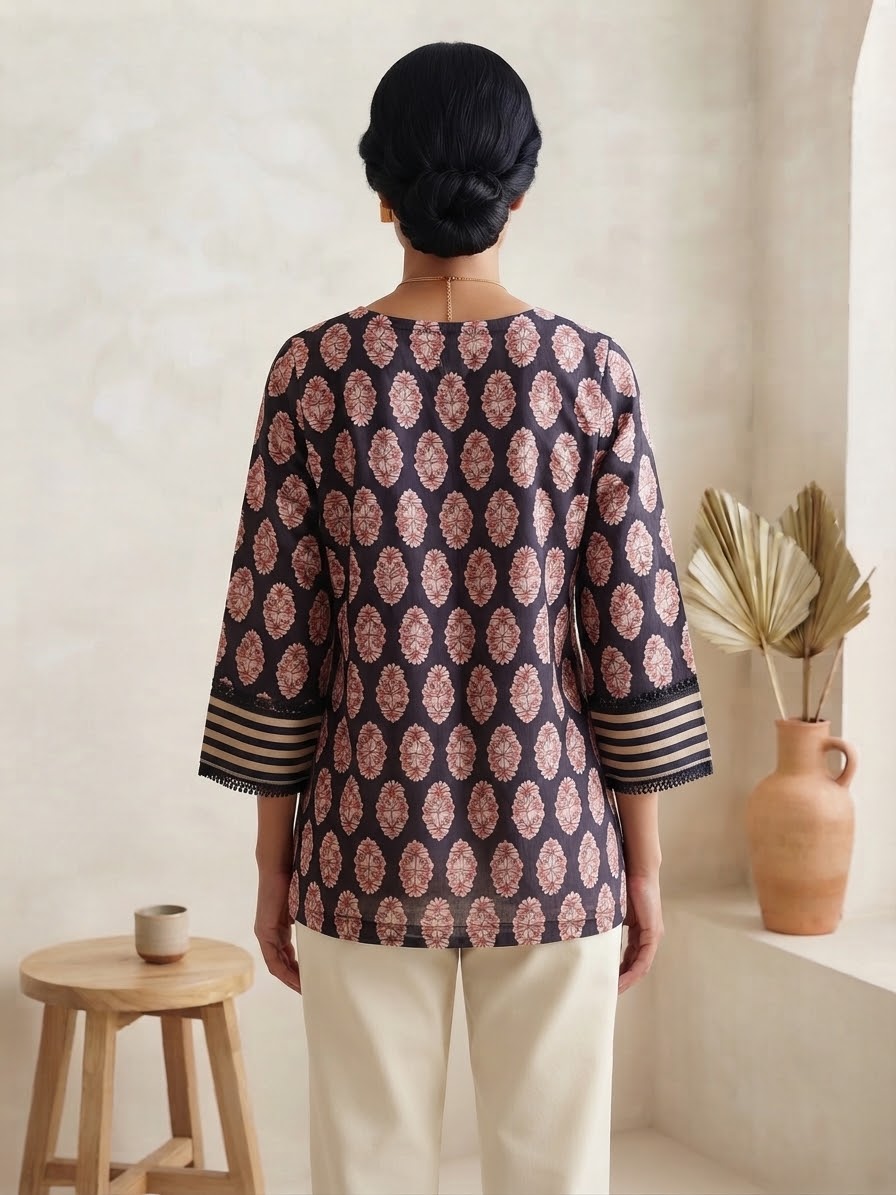 Classic Black Butta Cotton Top