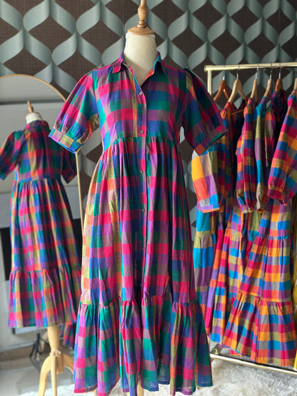Varnam Madras Kattam Midi Dress