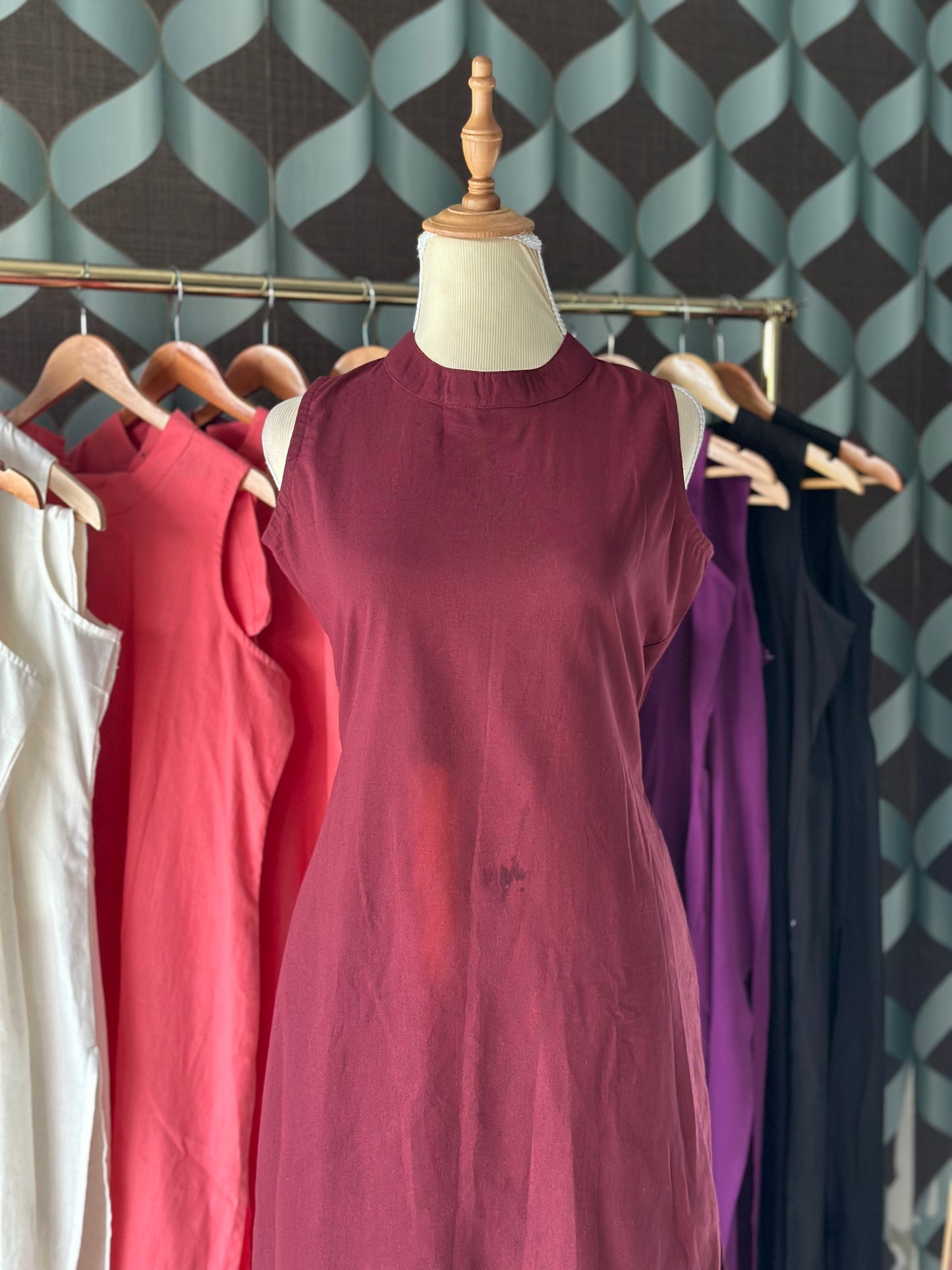 Burgundy Red Halter Neck