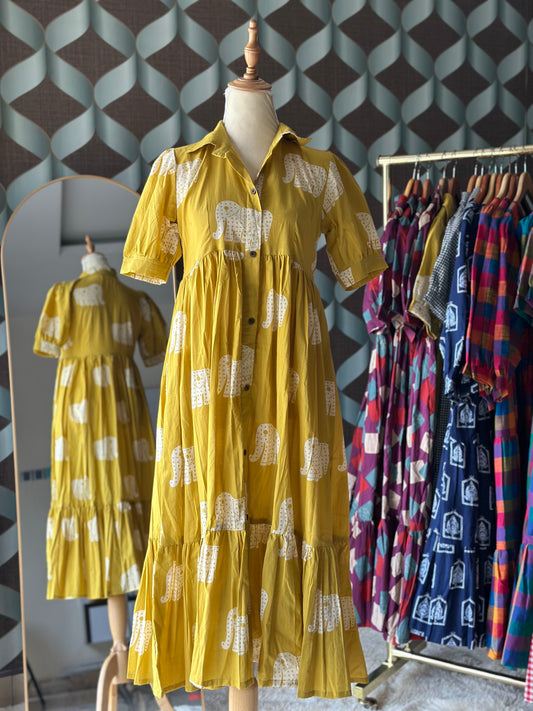 Whimsical Elep Midi Dress