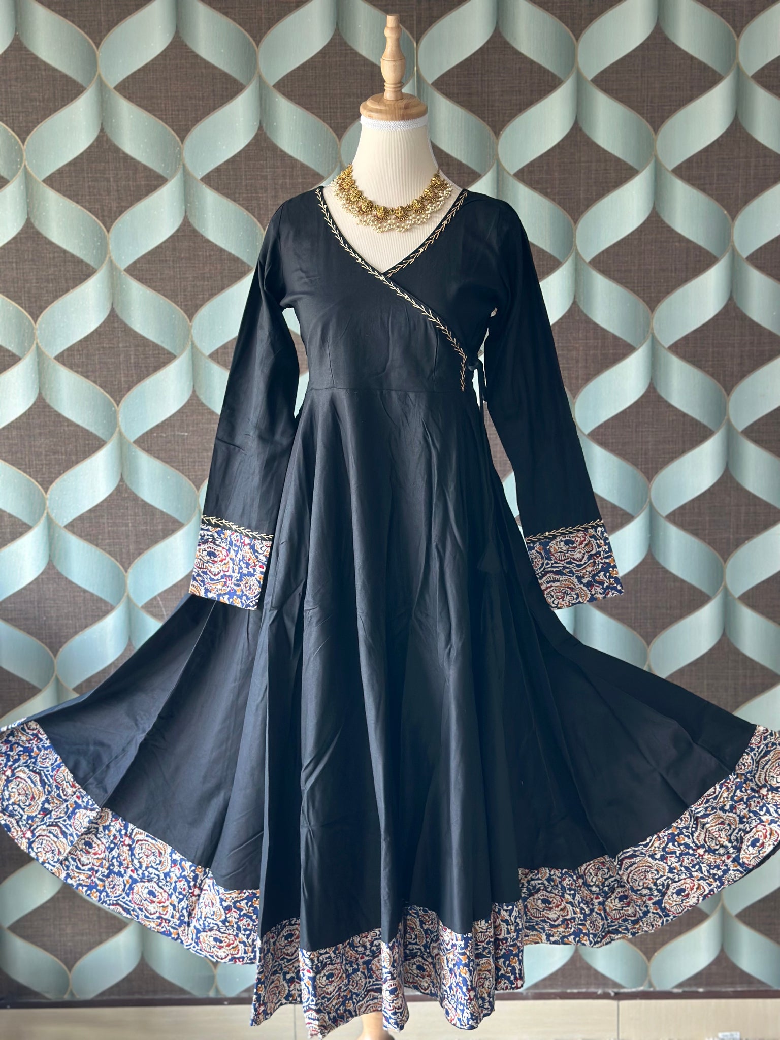 Classic Black Kalamkari Anarkali