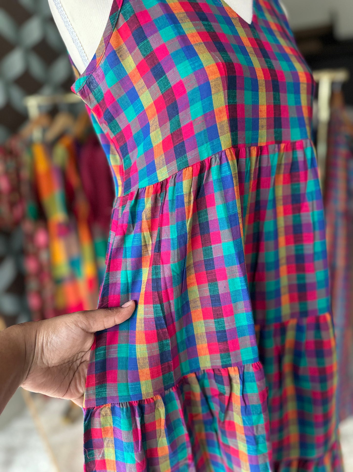 Madras Small Check Dress