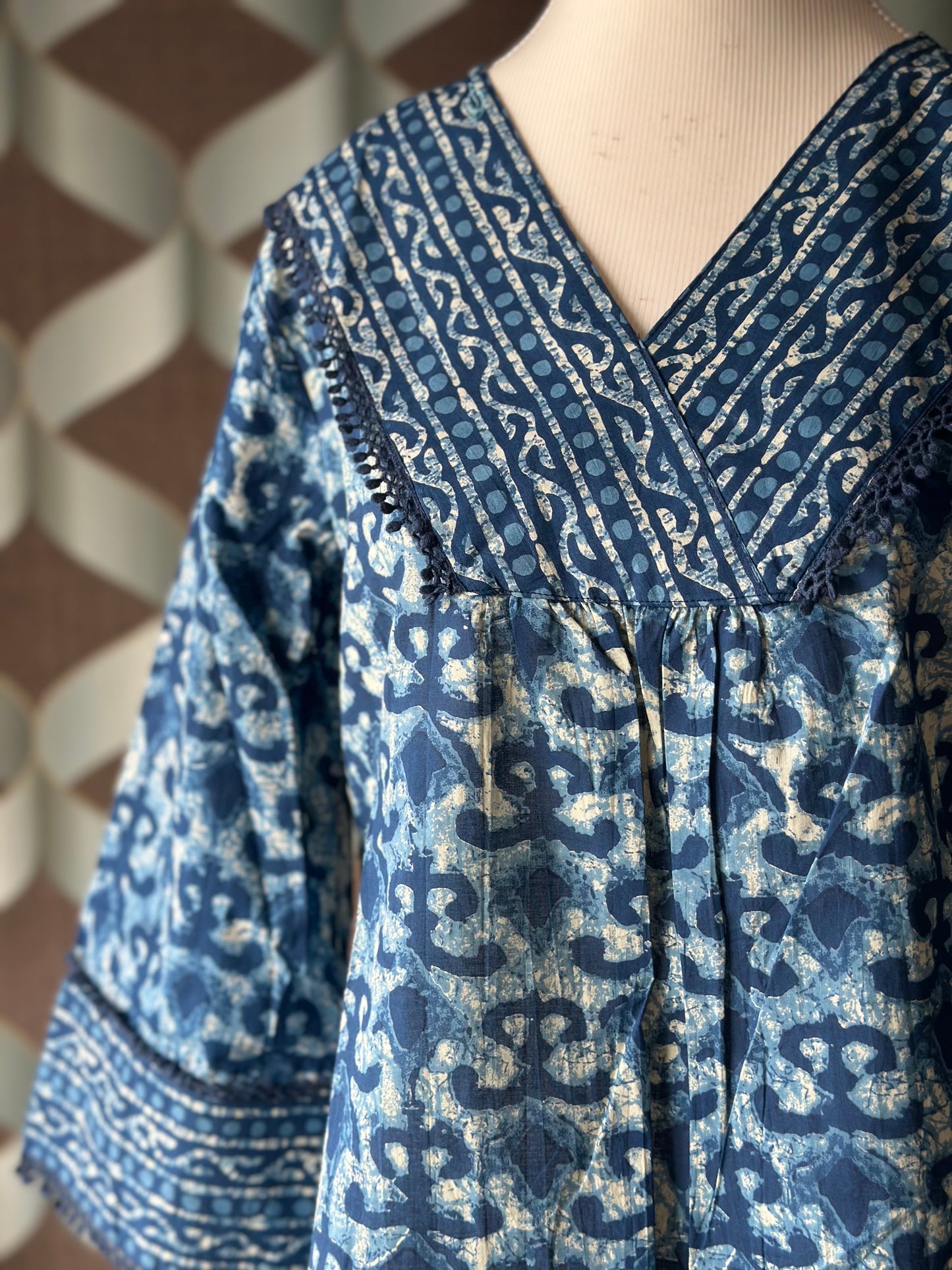 Indigo Blue Cotton Short Top