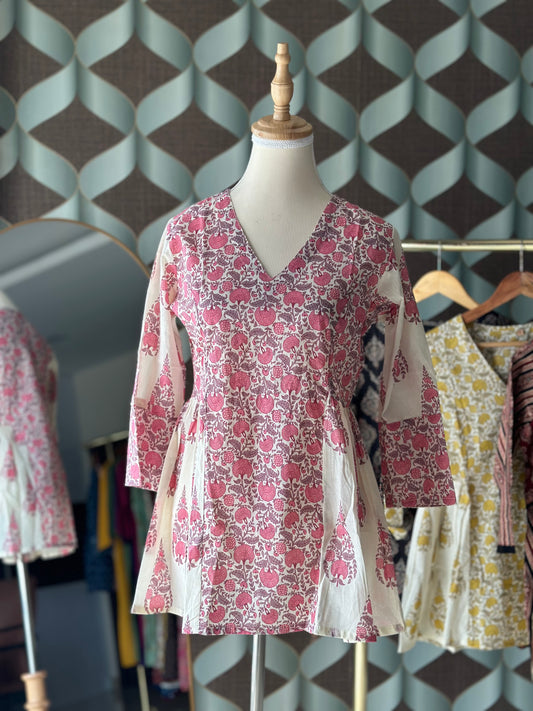 Pastel Pink Floral Short Top