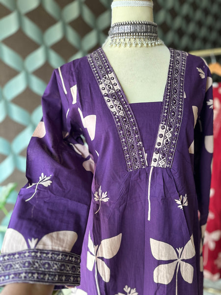 Violet Bloom Cotton Set