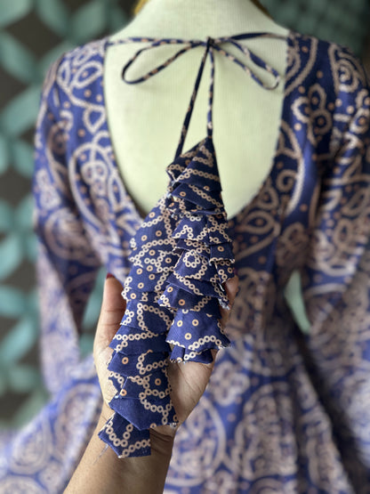 Navy Blue Bhandini Anarkali