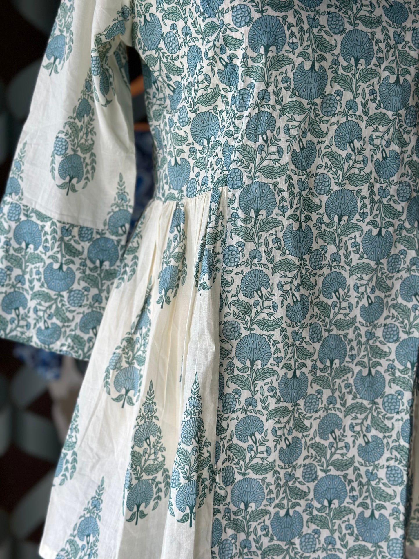 Powder Blue Floral Short Top