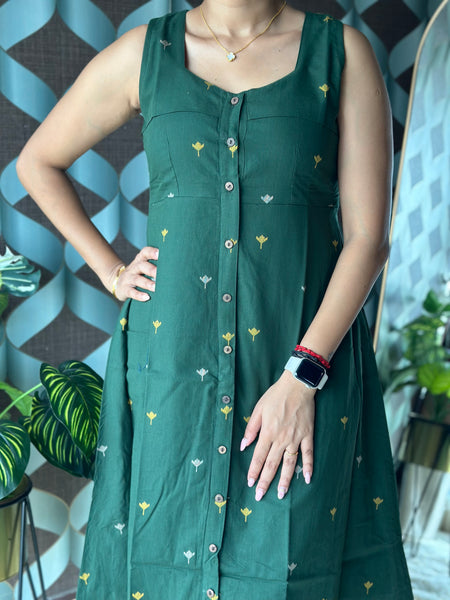 Varnika Green Handloom Dress