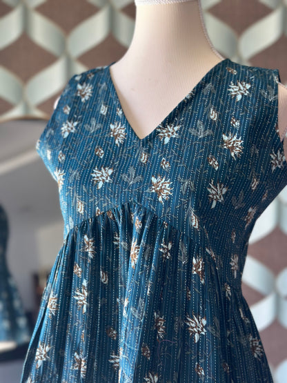 Dark Blue Floral Top