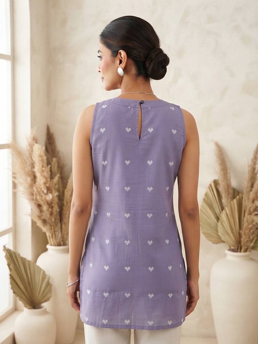 Lavender Halter Handloom Cotton Top