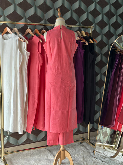 Peachy Pink Halter Neck Viva Set