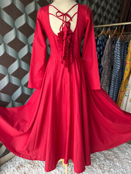 Sunshine Red Cotton Anarkali