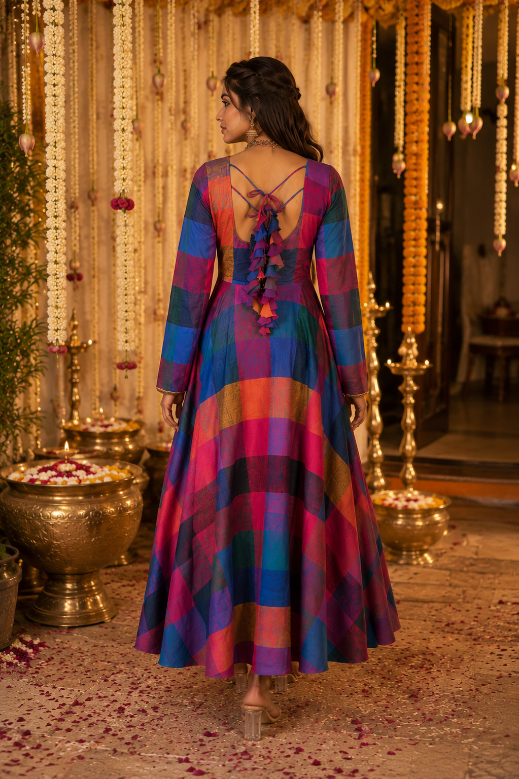 Varnam- Madras Checks Cotton Anarkali