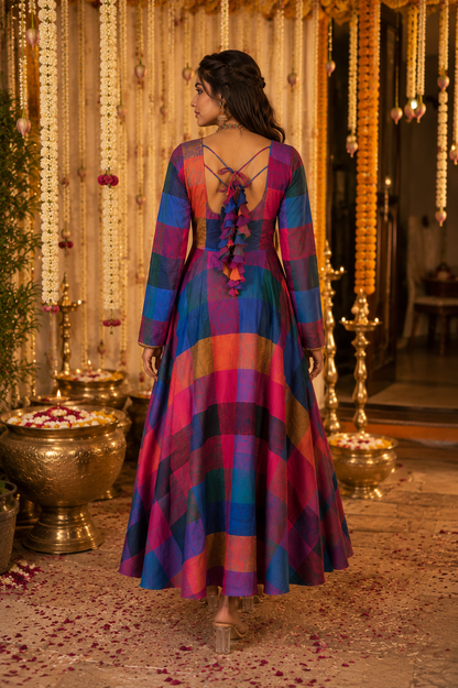 Varnam- Madras Checks Cotton Anarkali