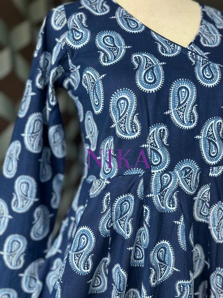 Paisley Indigo Blue Anarkali