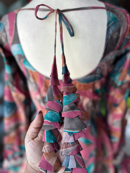 Coral Pink Multicolor Anarkali