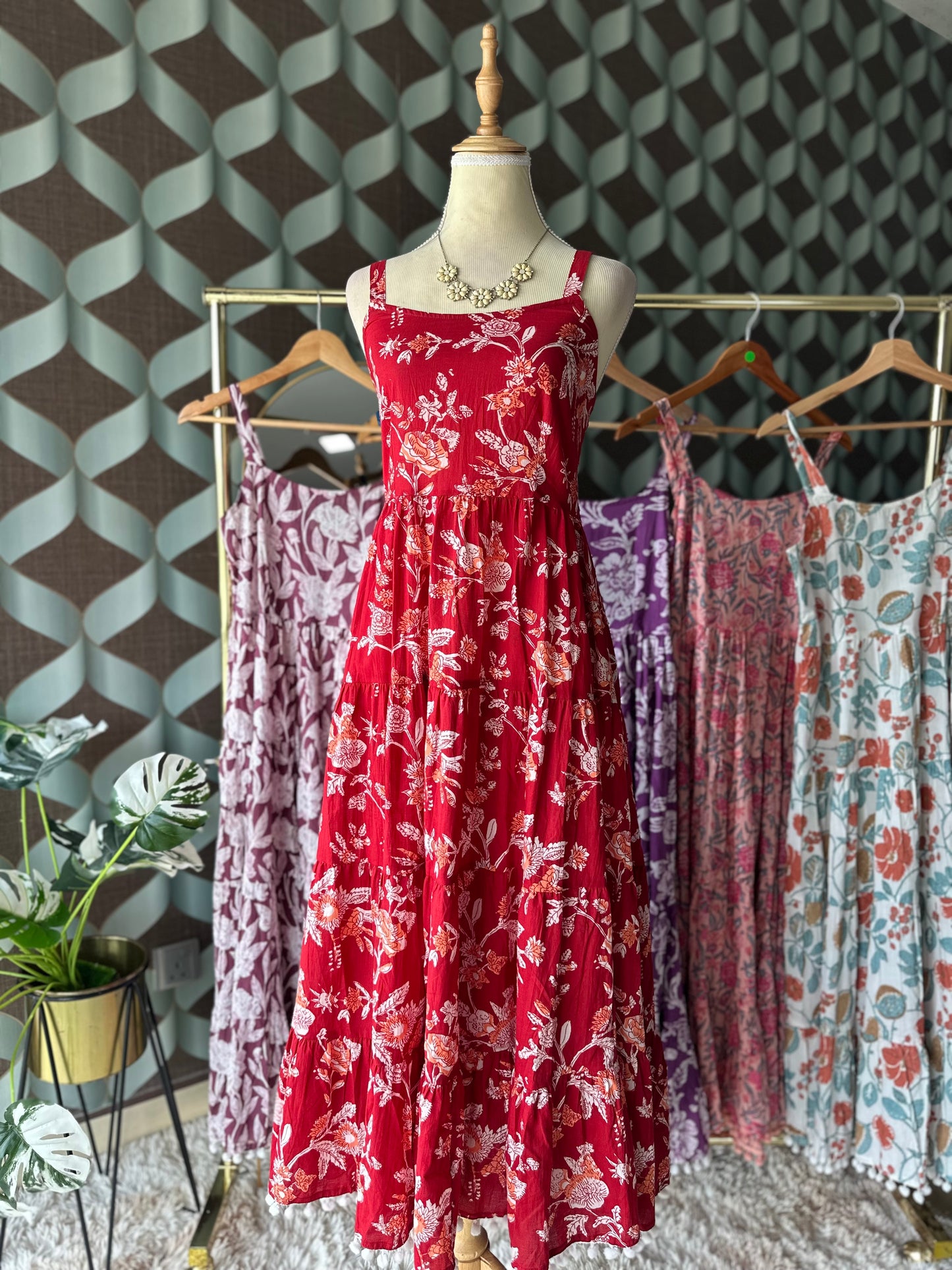 Red Floral Summer Dress