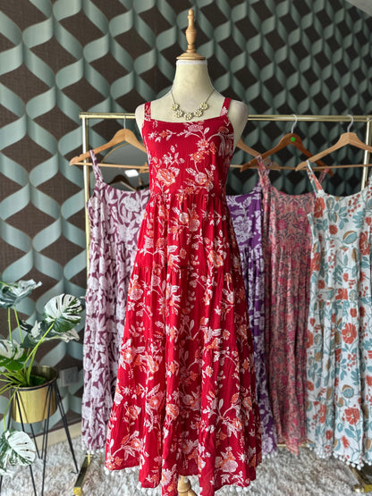 Red Floral Summer Dress