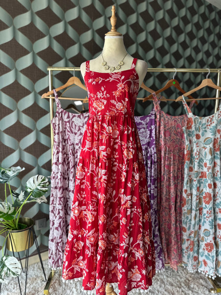 Red Floral Summer Dress